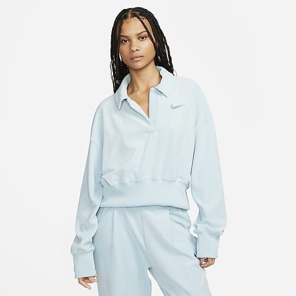 Womens Blue Hoodies Pullovers. Nike